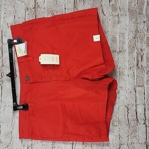 St John's bay women's red shorts mid rise size 14 nwt new